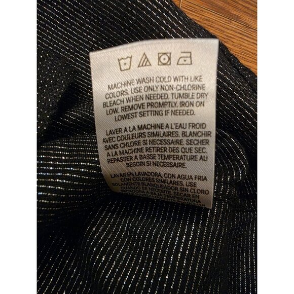 Calvin Klein Button Up Long Sleeve Boys Size 18 Black Silver Glitter Slim Fit - Picture 8 of 8